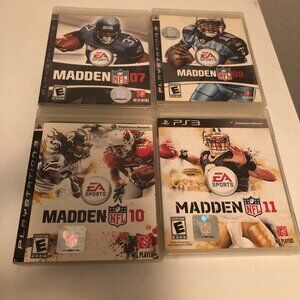 Madden 07, 08, 10, 11 for PS3, Game Lot (4 Games) (Preowned, Good condition)
